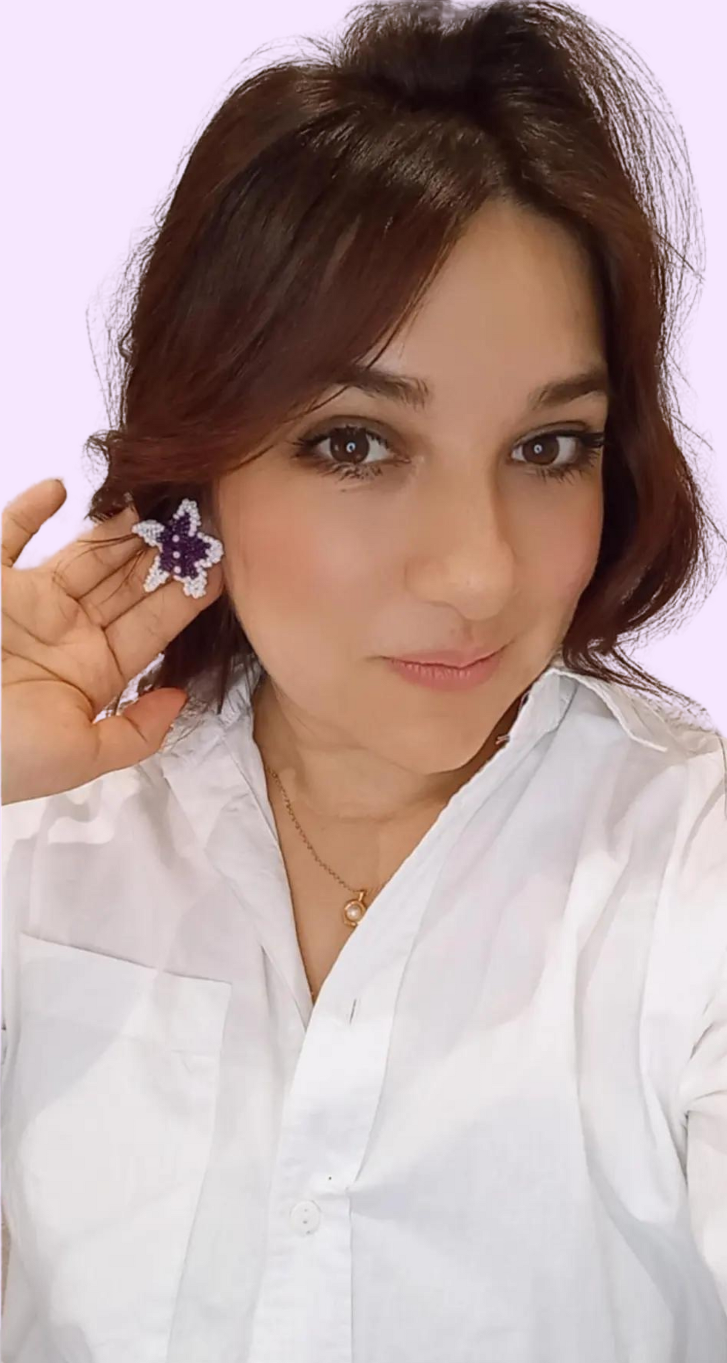 Pendiente flor pensamiento