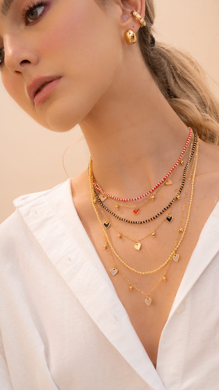 Colgante Multi Corazón + topos