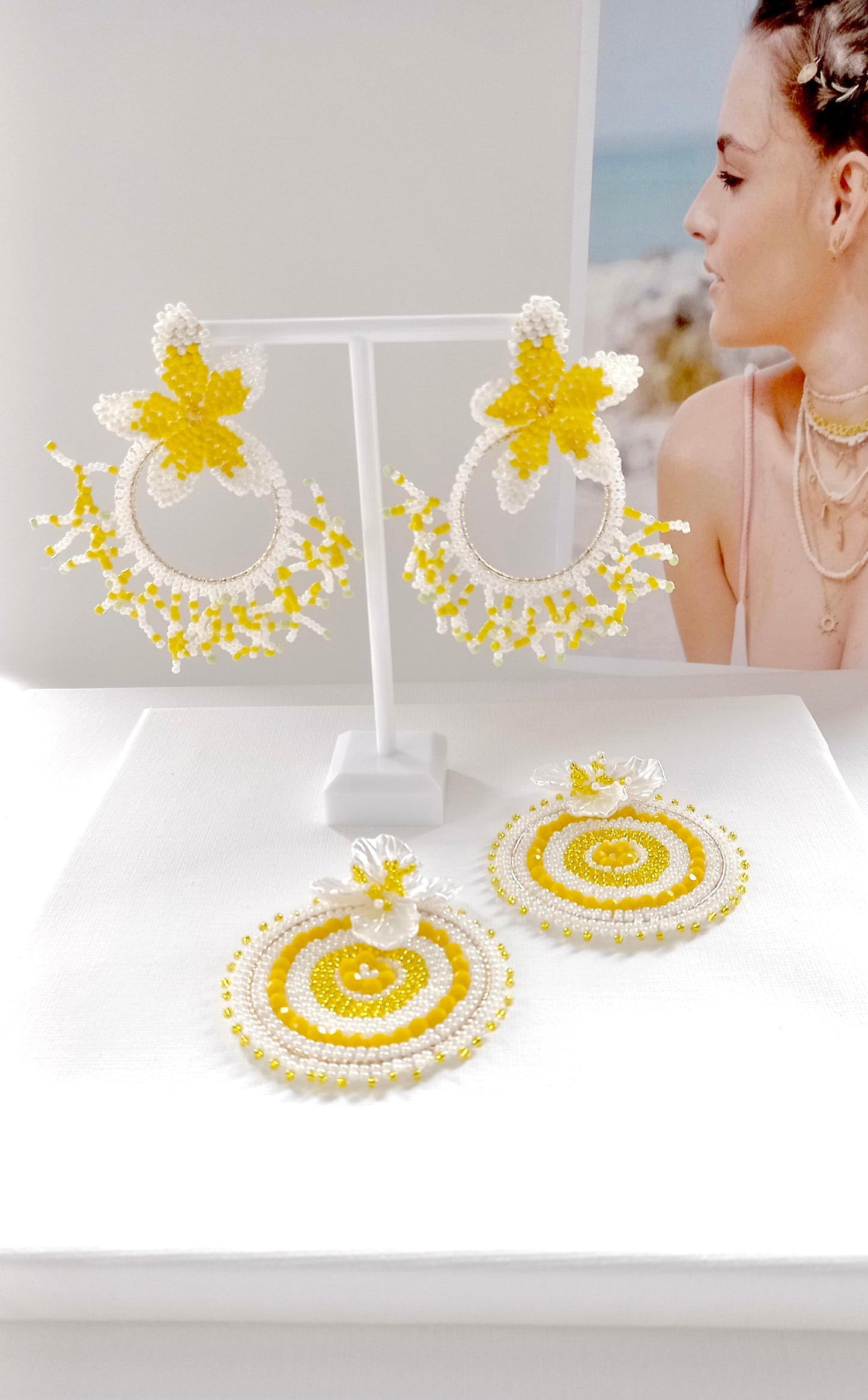 Pendiente flor amapola