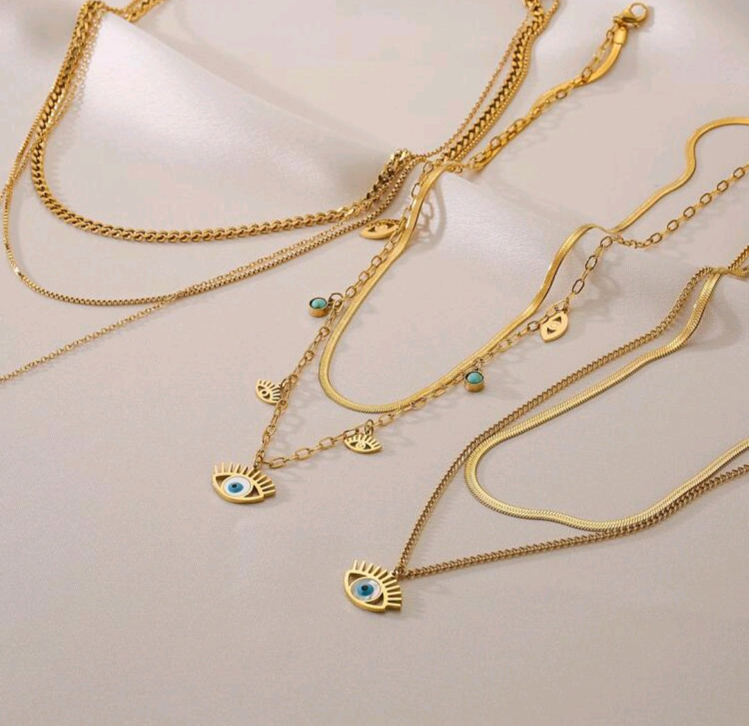 Colgante multi cadena ojo