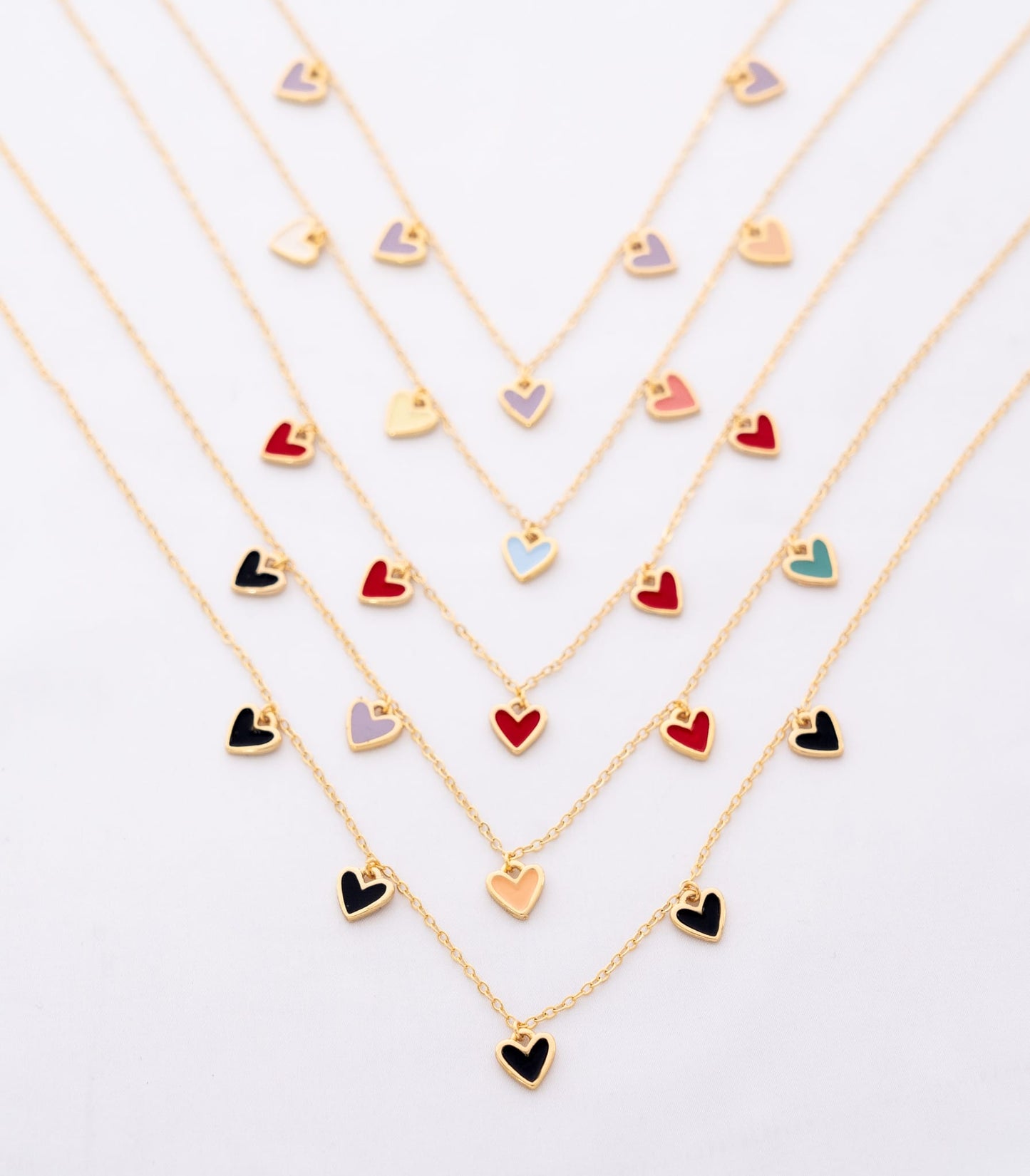Colgante Multi Corazón + topos