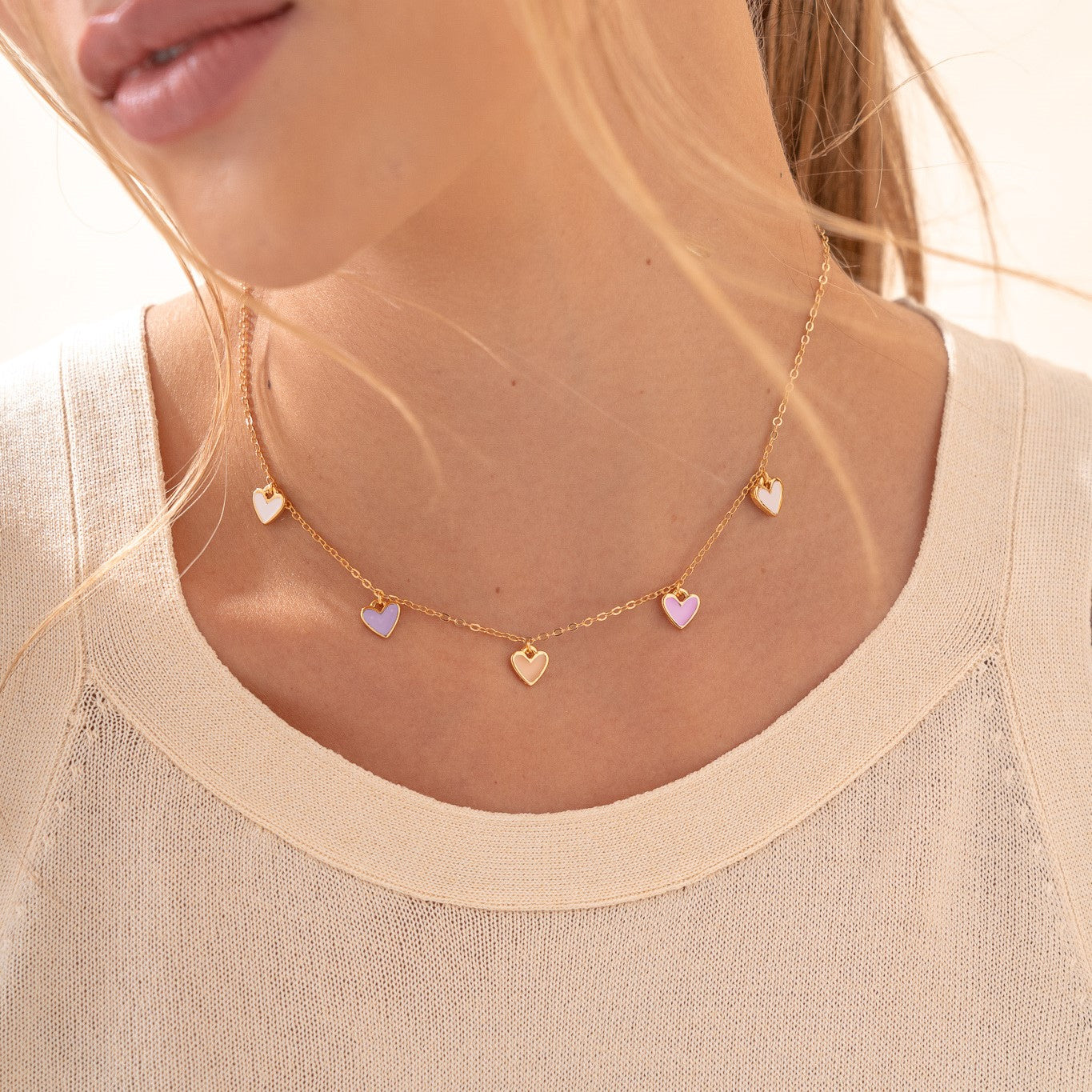 Colgante Multi Corazón + topos